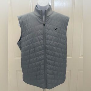 Callaway Gray Quilted Zip Vest Sz L